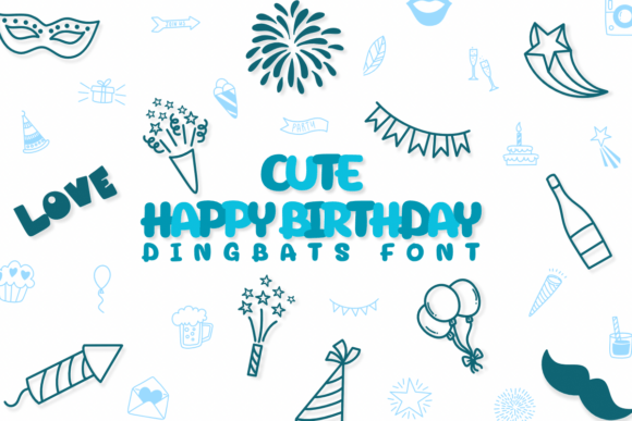 Cute Happy Birthday Font for Editorial Design