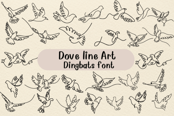 Dove Line Art: A Decorative Font for Creative Web Projects